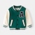 cheap Outerwear-Toddler Boys Baseball Jackets Outerwear Color Block Letter Long Sleeve Button Coat School Sports Fashion Cool Navy Blue Dark Green Fall Winter 3-7 Years