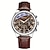 tanie Zegarki kwarcowe-męski biznesowy zegarek na rękę kwarcowy pasek na co dzień męski zegarek brązowy zegarek