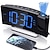 cheap Radios and Clocks-Projection Clocks FM Radio Curved-Screen Digital Alarm Clock LED Display with Dimmer Dual Alarm with USB Charging Port 12/24 Hours Backup Battery for Clock Setting