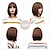 cheap Synthetic Trendy Wigs-Short Straight Bob Wigs with Air Bangs Honey Brown Wig for Women Shoulder Length Heat Resistant Fiber Hair Wigs