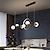 billiga Linjedesign-glasklot ljuskrona svart guld taklampa dekoration 6 ljus köksö hängande armatur för matsal hotell sovrum 110-240v