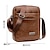 cheap Men&#039;s Bags-Men&#039;s Crossbody Bag Shoulder Bag Satchel PU Leather Outdoor Daily Zipper Large Capacity Waterproof Lightweight Solid Color Yellow brown Black Brown