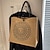 billige Håndtasker og net-kvinder vintage geometrisk mønster linned skulder mulepose bærbare rejse taske med stor kapacitet top-håndtag genanvendelig jute pose