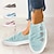 cheap Women&#039;s Sneakers-Women&#039;s Sneakers Canvas Shoes Plus Size Slip-on Sneakers Comfort Shoes Daily Walking Solid Color Summer Flat Heel Round Toe Vintage Casual Comfort Canvas Loafer Pink Blue Grey