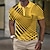 preiswerte Poloshirts für Herren-Herren Poloshirt Waffel-Poloshirt Revers-Polo Polos mit Knöpfen Golfhemd 3D-Druck Grafik-Drucke Umlegekragen Weiß Gelb Königsblau Blau Grün Outdoor Strasse Kurzarm Bedruckt Bekleidung Modisch