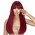 Χαμηλού Κόστους Περούκες μεταμφιέσεων-κόκκινες περούκες για γυναίκες μακριά ίσια περούκα με κτυπήματα συνθετική μπορντό περούκα χρωματιστή περούκα cosplay για κορίτσια καθημερινή χρήση για πάρτι 22 ιντσών