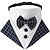お買い得  犬用服-新しいチェック柄のスーツの三角形のスカーフハンサムな口紅結婚式のフォーマルなプリント