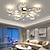 cheap Dimmable Ceiling Lights-Ceiling Chandelier 10 Heads Mid Century Pendant Lighting, Ceiling Light Fixture Semi Flush Mount, Pendant Light Fixture for Living Room Kitchen Bedroom 110-240V ONLY DIMMABLE with REMOTE CONTROL