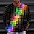 olcso férfi 3d póló-Férfi Póló Grafika Gradiens fémes ing Terített nyak Ruházat 3D nyomtatás Szabadtéri Napi Hosszú ujj Nyomtatott Szüret Divat Dizájn