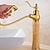 preiswerte Spray herausziehen-Traditionelle Badezimmerarmaturen mit ausziehbarem Waschbecken, kurz/hoch, Vintage-Messing-Wasserhähne, Keramik-Einhandgriff, mit Kalt- und Warmwasserschlauch