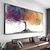abordables Peintures fleurs/botaniques-Mintura fait à la main abstrait arbre paysage peintures à l'huile sur toile mur art décoration moderne photos pour la décoration intérieure roulé sans cadre non étiré peinture