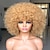 cheap Black &amp; African Wigs-Short Afro Wig with Bangs for Black Women Afro Kinky Curly Wig 70s Premium Synthetic Big Afro Wig