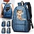 economico Zaini per Bambini e Adolescenti-Zaino in denim con stampa 3D di gatto per bambini: grazioso zaino scolastico a forma di animale con grande capacità e design divertente per ragazzi e ragazze.