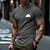 tanie męska koszulka typu henley-Męskie T-shirt waflowy W serek Odzież Druk 3D Na zewnątrz Codzienny Krótki rękaw Moda Designerskie Podstawowy