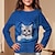 ieftine tricouri 3d fete-Fete 3D Grafic Animal Pisica Tricou Manșon Lung Tipărire 3D Vară Primăvară Toamnă Activ Modă Drăguţ Poliester Copii 3-12 ani În aer liber Casual Zilnic Fit regulat
