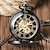 tanie Zegarki mechaniczne-Wiązany męski steampun antyczny szkielet mechaniczny zegarek kieszonkowy łańcuszek na szyję zegarki na co dzień z pudełkiem