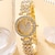 cheap Quartz Watches-Women Quartz Watch Luxury Fashion Bling Rhinestone Chronograph World Time Decoration Stainless Steel Strap Watch