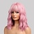 Χαμηλού Κόστους Περούκες μεταμφιέσεων-ροζ περούκα με αέρινα κτυπήματα 12 ιντσών κοντή παστέλ σγουρή κυματιστή ανθεκτική στη θερμότητα συνθετική γυναικεία περούκα bob wigcosplay party μέχρι τους ώμους περούκες για κορίτσια καθημερινής