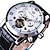 זול שעונים מכאניים-forsining גברים שעון מכני יוקרתי חוגה גדולה אופנה עסקים לוח שנה תאריך תאריך שבוע שעון עור