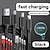 billiga Mobiltelefon kablar-Multiladdkabel 3,9 fot USB A till Lightning / micro / USB C 5 A Laddningskabel Snabbladdning Hög dataöverföring Nylon flätad Hållbar 3 i 1 Till Macbook iPad Samsung Mobiltelefonstillbehör
