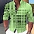 billiga grafiska skjortor för män-herrskjorta rutig / rutig grafisk geometri stativ krage svart vit ljusgrön rosa blå utomhus gata långärmat tryck kläder kläder mode streetwear designer casual