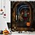 economico Tende da doccia di Halloween-Tenda da doccia horror di Halloween con ganci arredo bagno set di tende da doccia in tessuto impermeabile con confezione da 12 ganci in plastica scheletro zucca strega