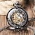 voordelige Mechanische Horloges-tiedan heren steampun antiek skelet mechanisch zakhorloge ketting ketting casual horloges met geschenkdoos