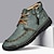 cheap Men&#039;s Handmade Shoes-Men&#039;s Boots Plus Size Handmade Shoes Comfort Shoes Walking Vintage Casual Daily Leather Breathable Comfortable Slip Resistant Zipper Yellow brown Black Green Spring Winter