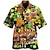 billiga lägerskjortor för män-Herr Skjorta Hawaii skjorta Grafiska tryck Dryck Nedvikt Ljusgul Gul Ljusgrön Mörkgrön Purpur Ledigt Hawaiisk Kortärmad Mönster Button-Down Kläder Tropisk Mode Hawaiisk Mjukt