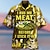 cheap Men&#039;s Graphic Shirts-Hawaii Mens Graphic Shirt Rub My Meat Before Stick In Short Sleeve Button Down Tops Turndown Red Outdoor Street Fashion Casual Breathable Comfortable Cartoon Barbecue Blue It Cotton Button-Down