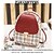 baratos Mochilas de Moda-minimochila xadrez com aba e fivela de couro – bolsa elegante e compacta de volta às aulas em várias cores