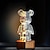 Недорогие Настольные лампы-3d фейерверк медведь стеклянная лампа красочная атмосфера ночной свет комната украшение стола rgb светодиодный проектор романтический декор спальни подарок