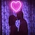 baratos Iluminação Neon LED-sinal de néon led coração rosa luz noturna bateria fonte de alimentação usb para decoração de parede de mesa luzes sala de jogos dormitório festa de aniversário de casamento decoração de casa dia dos