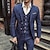 cheap Historical &amp; Vintage Costumes-Retro Vintage Roaring 20s 1920s Three Piece Suit Suit Trousers The Great Gatsby Gentleman Gangster Groomsmen Men&#039;s Masquerade Wedding Wedding Guest Party / Evening Coat