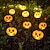 billiga Utomhus- och trädgårdsdisplayer-Halloween solcellslampor onda pumpa uteplatslampor läskigt lyser upp din utomhus jack o' lantern dekoration pumpa skalle spöke för halloween tacksägelsehelger