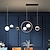 Недорогие Линейный дизайн-люстра со стеклянным шаром, подвеска из черного золота, украшение, 6 светильников, кухонный остров, подвесной светильник для столовой, спальни отеля, 110-240 В