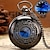 ieftine Ceasuri de Buzunar-ceas de buzunar cu cadran albastru înstelat pandantiv cu cifre romane din bronz carcasă goală ceas de buzunar cuarț steampunk colier vintage ceasuri suspendate cadouri suvenir pentru bărbați femei