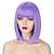 cheap Costume Wigs-Purple Wig with Bangs Short Straight Bob Wigs for Women 12 Inch Synthetic Colorful Cosplay Party Wig