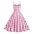 abordables Vestidos-Retro Antiguo 1950s Rockabilly Vestido de una línea Vestido swing Halter Cuadros A Cuadros A cuadros Guingán Disfraz Mujer Mascarada Casual Diario Despedida de Soltera Adulto Vestido Vestidos de