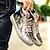 cheap Men&#039;s Sneakers-Men&#039;s Sneakers High Top Sneakers Metallic Shoes Sporty Casual Outdoor Daily Patent Leather Comfortable Slip Resistant Booties / Ankle Boots Lace-up Black Silver Red Fall Winter