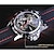 preiswerte Mechanische Uhren-WINNER Herren Mechanische Uhr Luxus Großes Ziffernblatt Modisch Geschäftlich Automatikaufzug leuchtend Dekoration Leder Beobachten