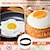 זול כלים לביצים-סט טבעת פנקייק טבעת ביצה נירוסטה טבעת ביצים מטוגנות מחטבי פנקייק פסים עם ידית סיליקון כתומה לארוחת בוקר כריך חביתה