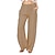 Χαμηλού Κόστους γυναικείο βαμβακερό λινό παντελόνι-γυναικεία μόδα culottes φαρδιά πόδι chinos φαρδιά πόδι πλαϊνές τσέπες ελαστικό σχέδιο με κορδόνι ολόσωμο παντελόνι casual weekend ανελαστική απλή άνεση χαλαρό σκούρο μπλε 2xl