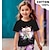 preiswerte 3D-T-Shirts für Mädchen-Mädchen 3D Graphic Regenbogen Katze T-Shirt Kurzarm 3D-Druck Sommer Frühling Aktiv Modisch Kuschelig 100% Baumwolle kinderkleidung 3-12 Jahre Outdoor Casual Täglich Regular Fit