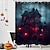 baratos Cortinas de chuveiro de Halloween-Cortina de chuveiro horror halloween com ganchos decoração do banheiro tecido à prova d&#039; água cortina de chuveiro conjunto com 12 pacote de ganchos de plástico esqueleto abóbora bruxa