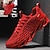 cheap Men&#039;s Sneakers-Men&#039;s Red Breathable Running Sneakers with Blade Sole - Lightweight and Comfortable for Sports and Fitness
