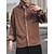 preiswerte Herren-Oberhemden-Herren Cordhemd Hemdjacke Overshirt Einfach Outdoor Täglich Schwarz Kaffee Grau Langarm Revers Frühling &amp; Herbst Bekleidung Tasche