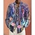 cheap Men&#039;s Hawaiian Shirt-Men&#039;s Shirt Floral GraphicTurndown Pink Blue Sky Blue Light Purple Purple Outdoor Street Long Sleeve Print Clothing Apparel Fashion Streetwear Designer Casual