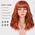 cheap Costume Wigs-Orange Red Wigs for Women Short Wavy Bob Wig with Bangs Curly Ginger Wig Shoulder Length Copper Red Hair 14 Inch Colored Synthetic Wig for Cosplay Daily Party Use