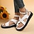ieftine Sandale de Damă-Pentru femei Sandale Sandale plate Sandale cu platformă În aer liber Plajă Culoare solidă Vară Toc Drept Casual Confortabili minimalism PU Buclă Negru Alb Portocaliu